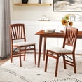 thumbnail image 2 of Costway 2 Set Kitchen Chairs with Rubber Wood Frame Upholstered Seat Hollowed Backrest, 2 of 9
