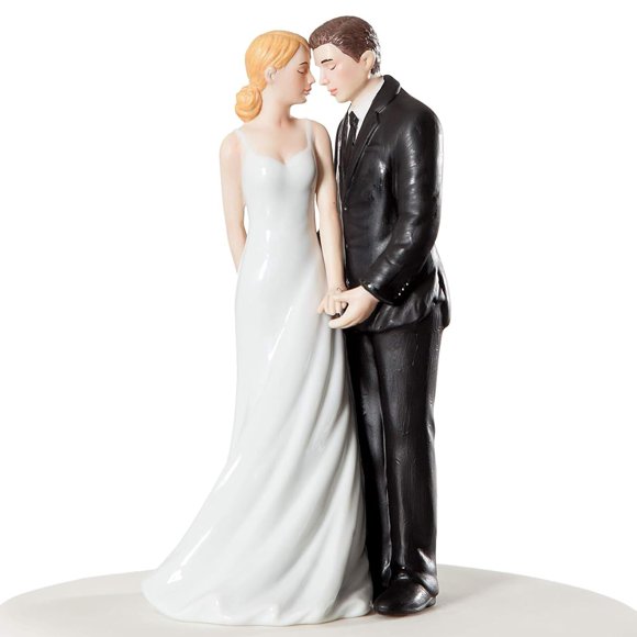 Wedding Collectibles Wedding Cake Toppers Bride and Groom | Wedding Bliss Wedding Cake Topper | Unique Romantic Keepsake Cake Topper Figurine | Fine Porcelain | 6 Inches