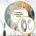 thumbnail image 3 of Designart "Daydreams with a Touch of Gold VII" Minimalism Rund Mirror For Wall Decor - Large Brown Round Print Mirror - Round Glam Mirror 36" x 36" Inch - Wall Mounted Round Large Mirror, 3 of 5