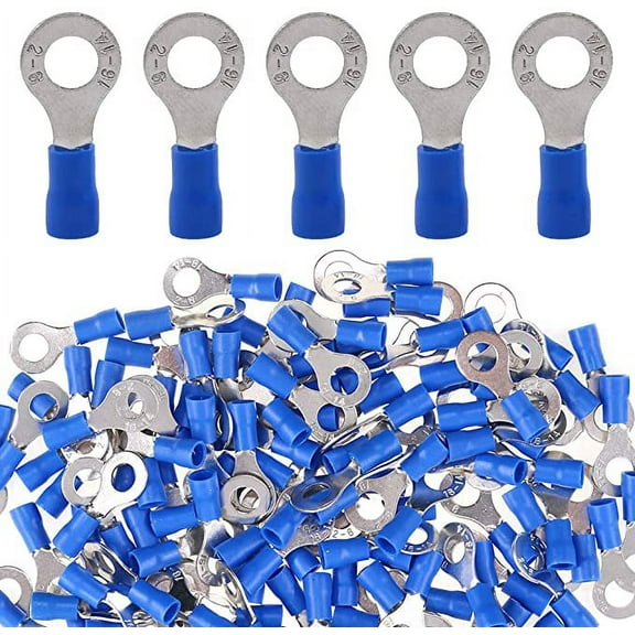 Xscorpion RTT8B Blue Ring Terminals 16 - 14 Gauge 100 Per Bag