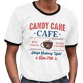 thumbnail image 2 of Candy Cane Cafe Ringer Tee Shirt Unisex X-Large White/Black, 2 of 5