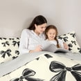 thumbnail image 4 of Erosebridal Cute Coquette Bow Twin Comforter Sets For Girls,Black Kawaii Bowknot Kids Bedding Set,Light Gray Reversible,2 Pieces, 4 of 7