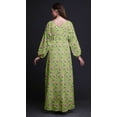 thumbnail image 4 of Bimba Polyester Georgette Leaves & Ranunculus Floral Printed Womenâ€™s Long Sleeve MaxiÂ&nbsp;DressÂ&nbsp;Elastic Waist Gown-Medium, 4 of 5