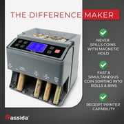 Cassida C300 Coin Counter/Sorter with a 300 Coins Per Minute Speed | Printing Compatible | Quickload Technology
