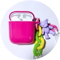thumbnail image 1 of Étui pour AirPods Pro - Étui de Protection Souple, Mignon et Unique avec Chaîne de Poignet pour Étui de Recharge Sans Fil AirPods Compatible avec AirPods pour Filles, Ados, Enfants (Rouge Rose), 1 of 6