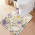 thumbnail image 2 of Yayeee Bath Rug for Bathroom Floor Non Slip Rectangle Fluffy Soft Absorbent Mat, 16"x24", Purple Floral Rabbit, 2 of 7
