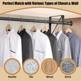 thumbnail image 4 of Anndason Closet Rod, 16 to 75 Inch Heavy Duty Adjustable Clothes Rod for Hanging Clothes and Heavy Duty Clothes Rod Bracket Rods Support (The Shelf NOT Included) (Black), 4 of 7