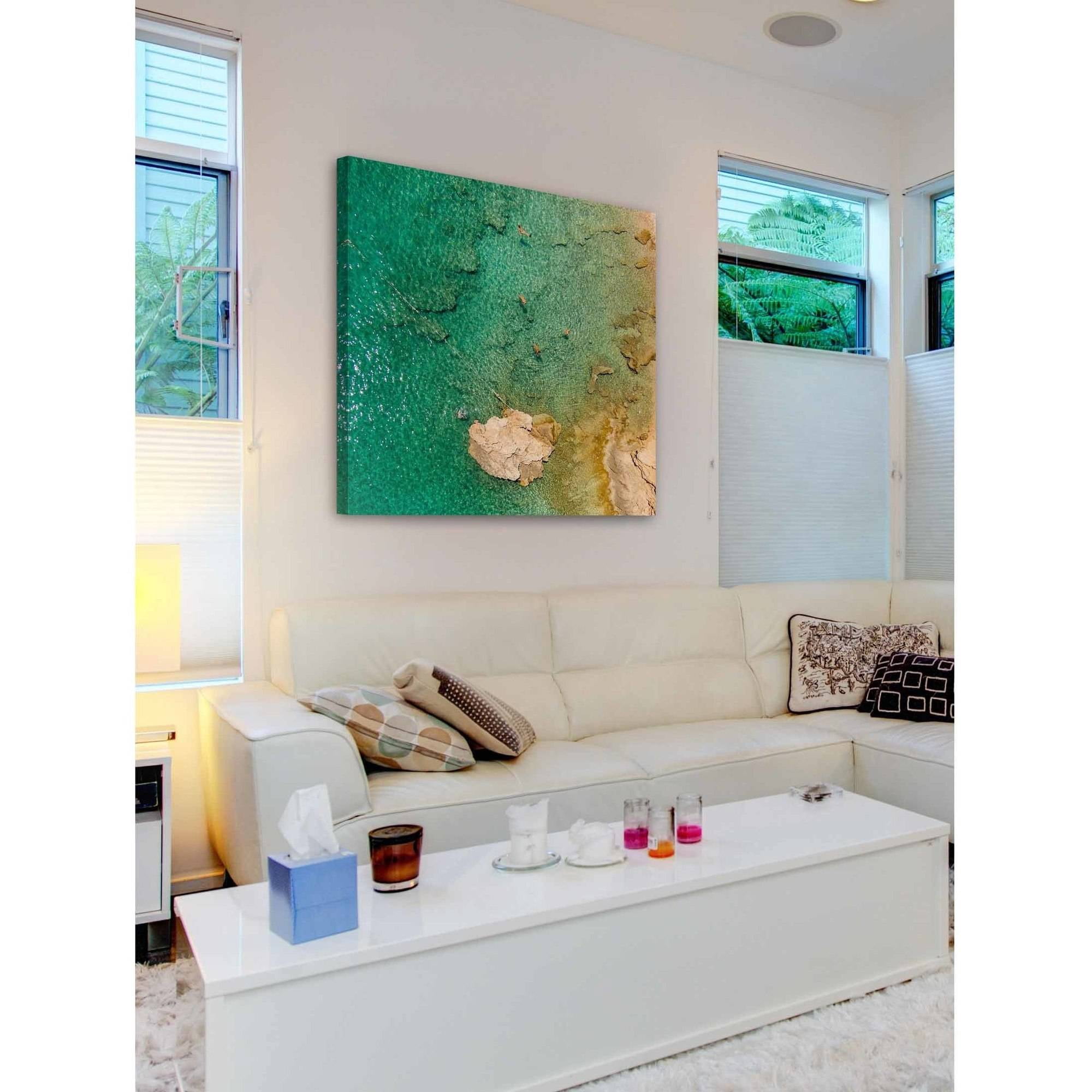 Marmont Hill "Green Waves" by Karolis Janulis Painting Print on Wrapped Canvas