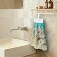 thumbnail image 3 of ZIATUBLE Sea Starfish Hanging Hand Towel Shells Hanging Kitchen Dish Towel with Snap Button Bathroom Hand Bath Towel Reusable Dish Tie Towel Soft Kitchen Hand Towels and Washcloths, 3 of 7