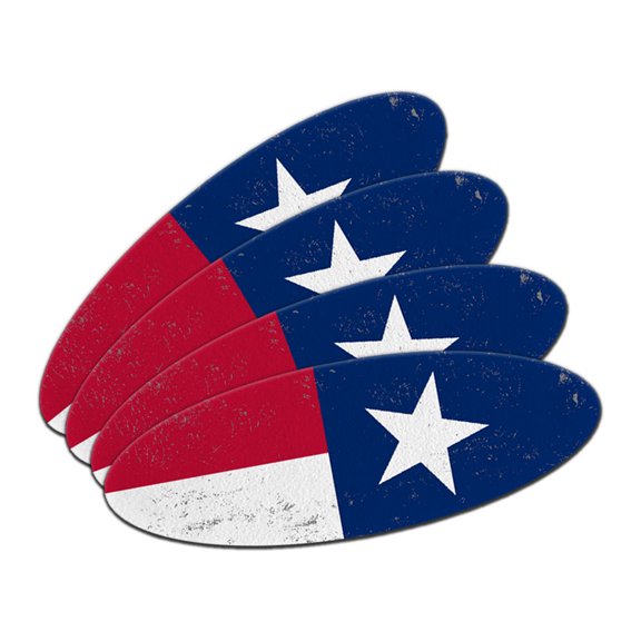 Texas Flag Distressed Double-Sided Oval Nail File Emery Board Set 4 Pack