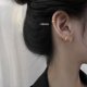 thumbnail image 1 of Pendientes de aro pequeños geométricos para mujer, accesorios de joyería de fiesta, Plata de Ley 925, oro, Hip-Hop, Punk francés auténtico, 1 of 2
