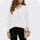 thumbnail image 5 of Camisas de Manga Corta para las Mujeres Casual Color Sólido Blusas Plisadas, Moda Cuello Redondo Tops de Verano para la Fiesta, 5 of 8