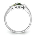 thumbnail image 3 of Auriga Fine Jewelry 925 Sterling Silver Rhodium Chrome Diopside and Peridot and CZ Star Curved Ring for Women Size 6, 3 of 6
