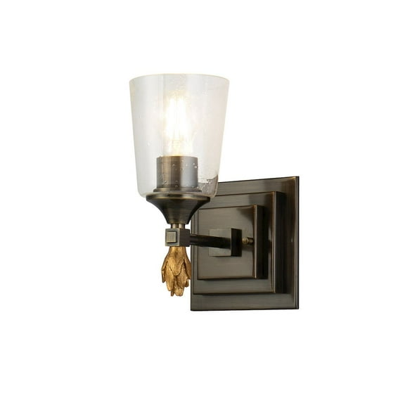 Lucas McKearn Vetiver 1-light Flame-shaped Bath Vanity Light in Dark Bronze