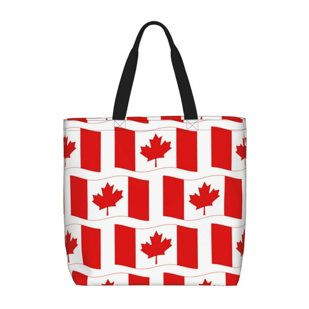 Fotbe Canada Bolsa Tote con Estampado para Mujer, Bolsos con Cremallera, Bolsa de Hombro Casual de Gran Capacidad con Bolsillos Internos