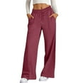 thumbnail image 4 of Resicozy Oversized Wide Leg Sweatpants Women Baggy Lightweight High Waisted Athletic Pants with Pockets Y2k Causal Palazzo Pant Wine 2XL, 4 of 6