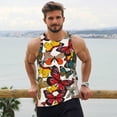 thumbnail image 5 of Rocae Retro Floral Butterfly for Men's Workout Tank Top Men's Running Tank Top Dry Fit Athletic Workout Tank TopsXX-Large, 5 of 9