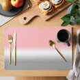 thumbnail image 2 of Pink and Grey Ombre Placemats Set of 6 Gradient Gradual Color Place Mats Table Mats Kitchen Dining Home Outdoor Party Table Decoration, 2 of 9