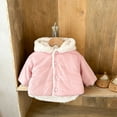 thumbnail image 7 of UQJfacai Girls Winter Coats Kids Fleece Lined Button Down Jacket Boys Sherpa Bear Ear Hooded Jackets Casual Outerwear 0-3 Years, 7 of 7