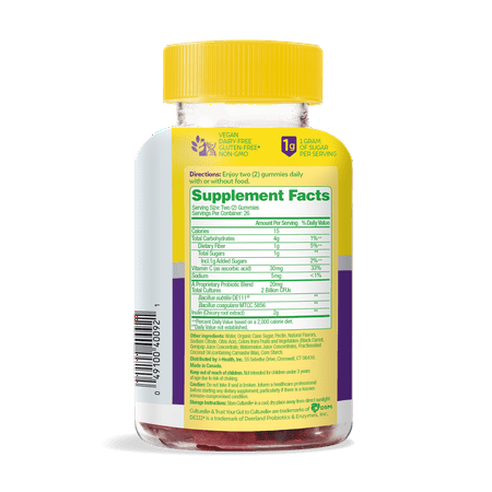 Culturelle Daily Probiotic Gummies for Women & Men, Berry Flavor, 52 Count