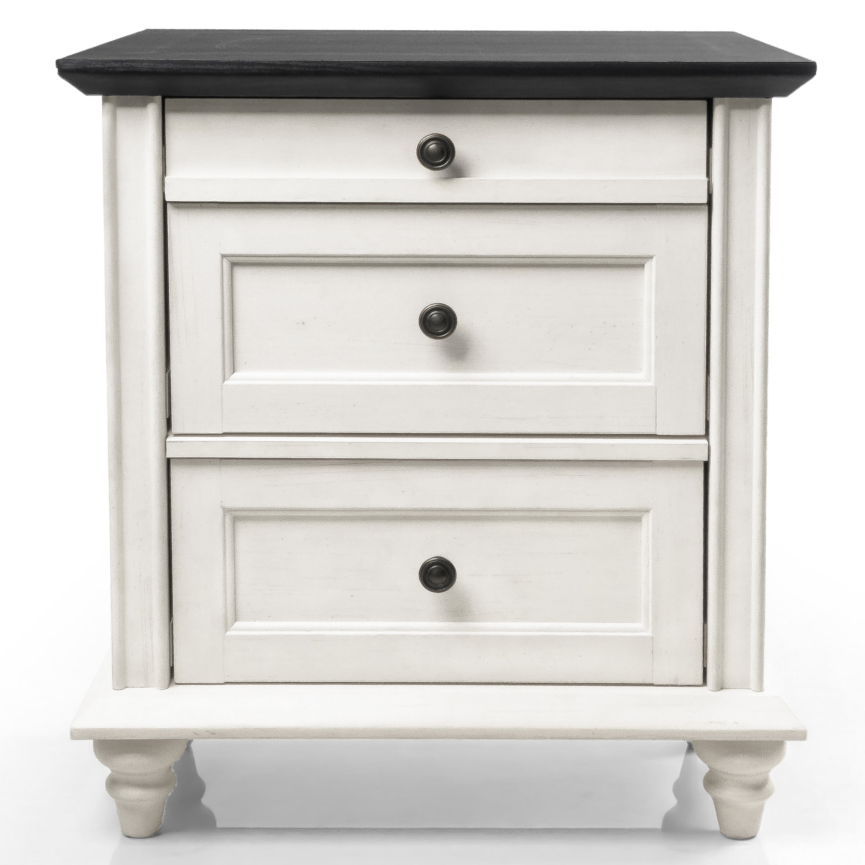 Furniture of America Calix Traditional Wood 3-Drawer Kids Nightstand, White