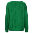 thumbnail image 3 of Women's Long Sleeve Ribbed Knit Pullover - Solid Color Polyester Sweatshirt, Casual Hoodless Top for All Seasons, 3 of 7