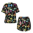 thumbnail image 5 of Picia Bright Mushrooms Pajamas Sets for Women Soft Short-Sleeved Pjs with Lounge Shorts Two Piece Sleepwear-X-Large, 5 of 9