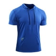 thumbnail image 1 of MAWCLOS Mens Summer Hooded T-Shirt Running Basketball Athletic Tops Workout Muscle Shirts, 1 of 4
