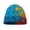Blue Floral, variant on Baseball Design Print Winter Beanie Hat for Boys Girls (5-14 Years) Slouchy Beanie Windproof Warm Knit Kids Skull Cap