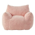 thumbnail image 4 of Ebenchico 3.8ft Large Bean Bag Chair for Adults Teens Kids with Armrests, Striped Fuzzy BeanBag Chairs with Filling, Pink, 4 of 11