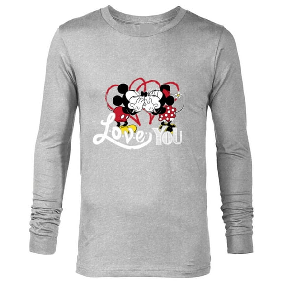 Disney Mickey & Minnie Mouse Love You Secret Valentine’s Day - Long Sleeve T-Shirt for Men - Customized-Athletic Heather