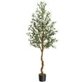 thumbnail image 1 of Yeshouse Olivo artificial alto, planta en maceta de seda sintética de 1,2/1,5/1,8 m con tronco de madera realista y frutos para la decoración de interiores del hogar, la oficina o la sala de estar, 1 of 6