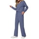 thumbnail image 1 of Conjuntos de Dos Piezas para Mujer, Moda de Otoño 2025, Pantalones Anchos, Conjunto de Estar por Casa, para Viajes y Vacaciones. Azul Gris L, 1 of 8
