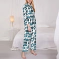 thumbnail image 3 of Fuzoiu Modern Furniture Print Women's Long-Sleeved Pajama,Lounge Button Down Nightwear,Womens Notch Collar Pajama Set-Large, 3 of 7
