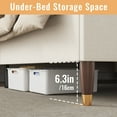 thumbnail image 7 of Tomnk woo Queen Size Bed Frame with Tall Wingback Headboard, Wooden Slats, Easy Assembly, Beige, 7 of 7