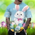 thumbnail image 2 of Mens Easter T Shirt Theme Print Short Sleeve Round Neck Floral Trend Bottoming Rugby Shirt for Men,White,M, 2 of 4