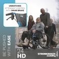 thumbnail image 3 of Silla de ruedas resistente Strongback Mobility 24HD para adultos: diseño ergonómico liviano con soporte postural patentado, silla ultra resistente y plegable con capacidad de 375 lb, 3 of 5