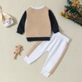 thumbnail image 4 of NIEWTR Baby Boys Spring Fall Outfits Set Button Letters Shirt Pullover Tops Long Casual Pants (18-24 Months,Grey), 4 of 6