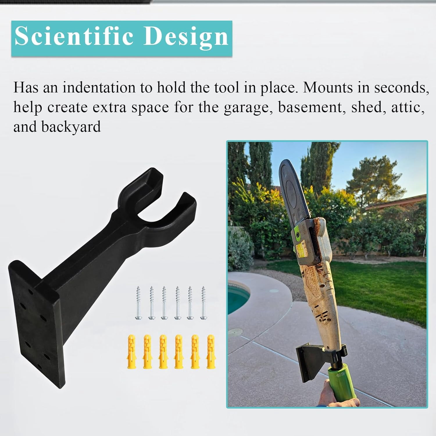 JJEAN-Premium Heavy-Duty Wall Hanging Holder for Garden Power Tools, Garage Storage Organizer, Storage Hooks for Trimmer, Holds up to 300lbs, Fits EGO 56V Trimmer and Edger, Ego Power/Edger(2Pcs/6-Ho