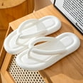thumbnail image 5 of Wide Flip Flops for Women Rubber Shower Thong Basic Walking Sandals Summer Indoor Shoes (White 7), 5 of 6
