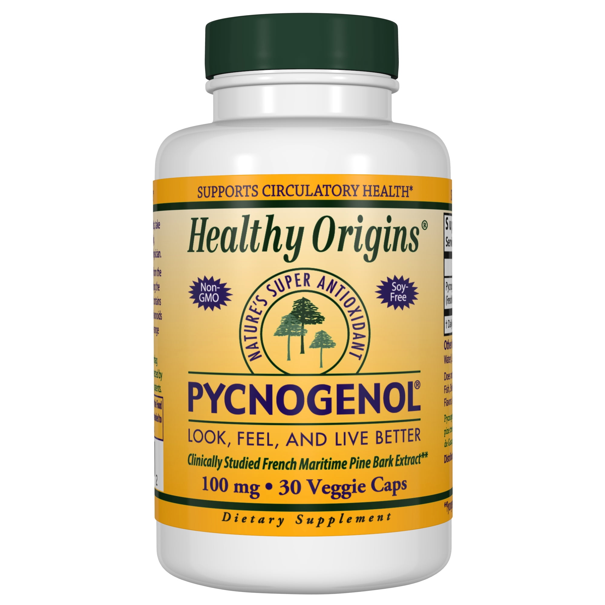 Healthy Origins Pycnogenol 100 mg (Nature's Super Antioxidant, NonGMO
