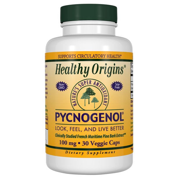 Healthy Origins Pycnogenol 100 mg, 30 Veggie Capsules