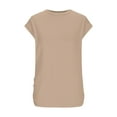 thumbnail image 4 of AherBiu Womens Tops Cap Sleeve Plain T Shirts Summer Casual Basic Layer Top Tees Ruched Comfy Blouse, 4 of 9