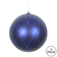 thumbnail image 3 of Vickerman 4" Cobalt Blue Matte and Glitter Swirl Ball Ornament, 4 per Box, 3 of 4
