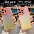 thumbnail image 5 of Compatible with iPhone 14 Pro Case, Glitter Bling Gradient Slim Soft Phone Case, Shockproof Lens Camera Protection Sparkly Shiny Case for Women Girls for iPhone 14 Pro - Pink Yellow, 5 of 6