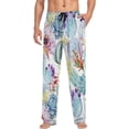 thumbnail image 3 of Men's Pajama Pants with Pockets Sleepwear Lounge Pants Stretch Casual Cactus Flowers, 3 of 6