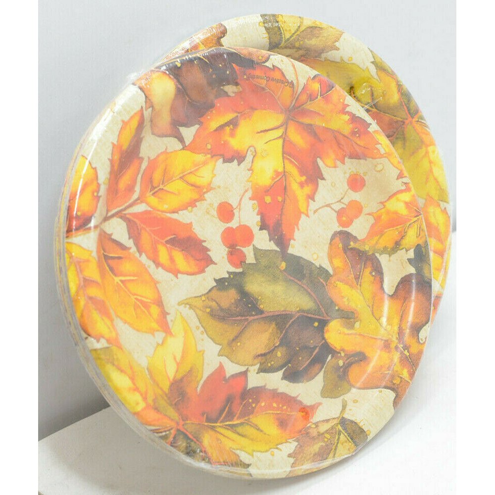 Autumn Fall Holiday Disposable Dessert Plates, 36 Pack
