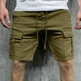 thumbnail image 4 of LIBRCLO Mens Cargo Shorts with Multiple Pockets Straight Elastic Waist Outdoor Hiking Work Shorts Quick Dry Casual Summer Short Pants Green S, 4 of 7