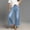 Blue, variant on Women's Jeans High Rise Skinny Plus Size High Waisted Wide Leg Solid Washed Denim Pants Front Detail Casual Loose