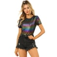 thumbnail image 1 of Allegra K Top Multicolor Brillante Metálica Para Mujer Multicolor XS, 1 of 6